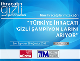 İhracatın Gizli Şampiyonları'na Başvurular 23 Eylül'e Kadar Devam Ediyor!